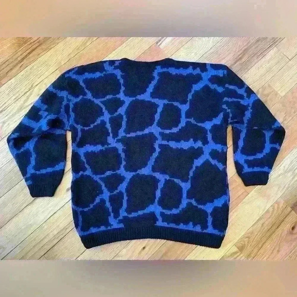 Vintage Esprit Sport Oversized 80's Sweater Women’s Size Small Black/Purple - Picture 3 of 8